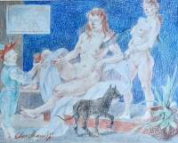 Duschanek, János: Two woman nude with dog