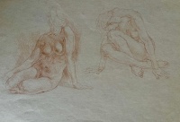 Duschanek, János: Woman nude study